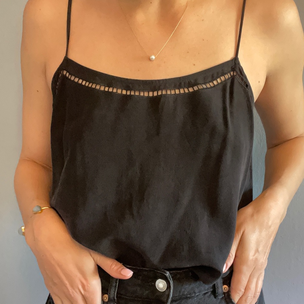 Equipment Black Silk Top